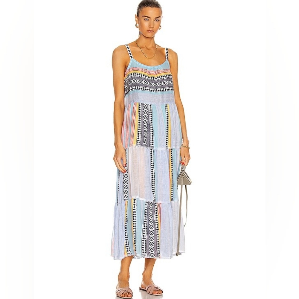 NWT Lemlem Neela Cascade Tiered Dress in Sky Blue XS